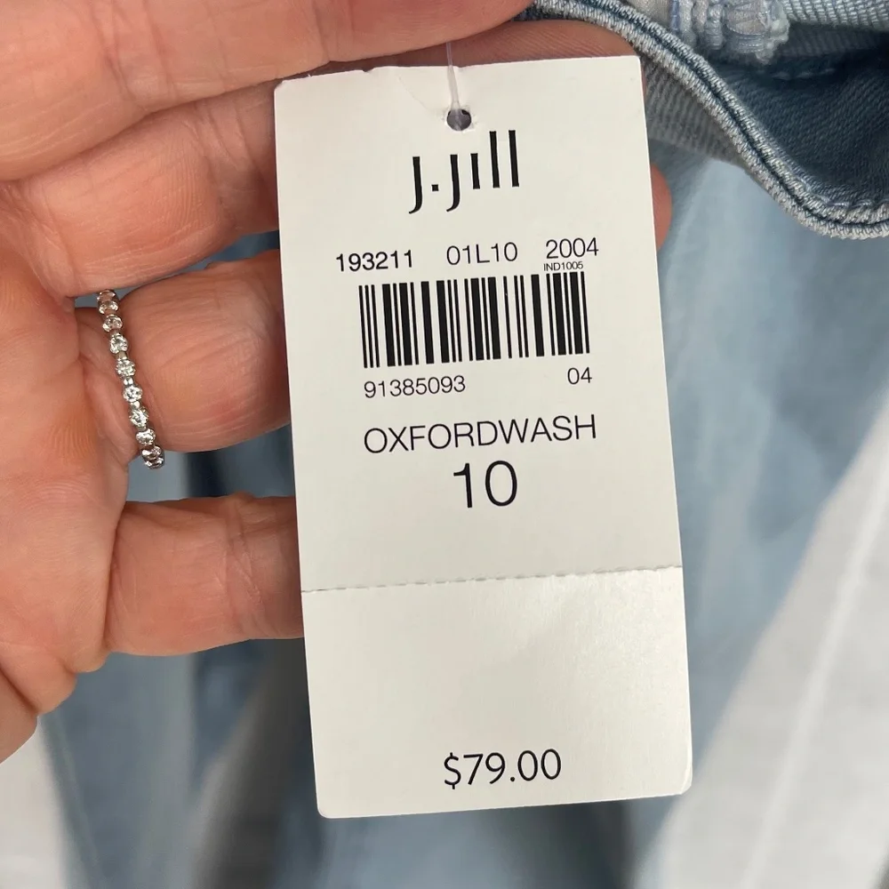 NWT J.Jill Denim Light Blue (Oxfordwash) Cropped Ankle Jeans sz 10 - Picture 8 of 10